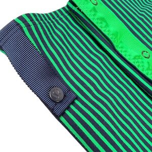 Lululemon Vinyasa Scarf Green Navy Blue Striped Snap Infinity Wrap OS